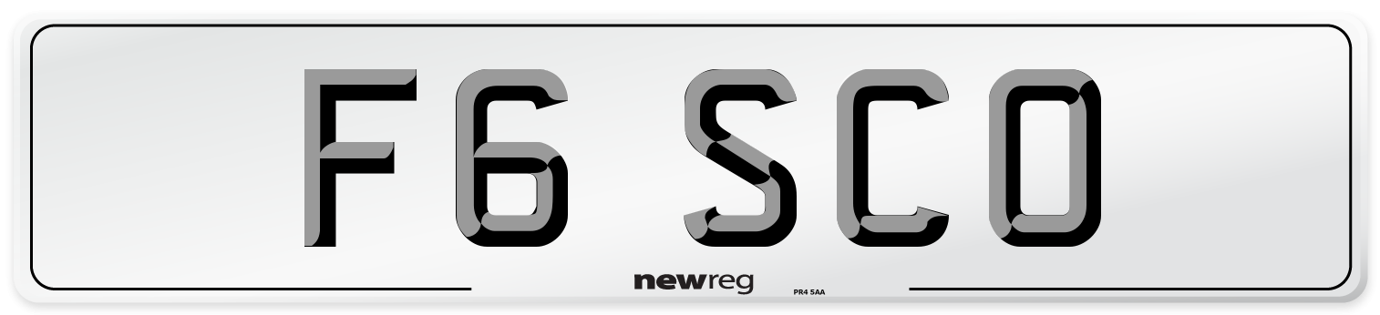 F6 SCO Number Plate from New Reg